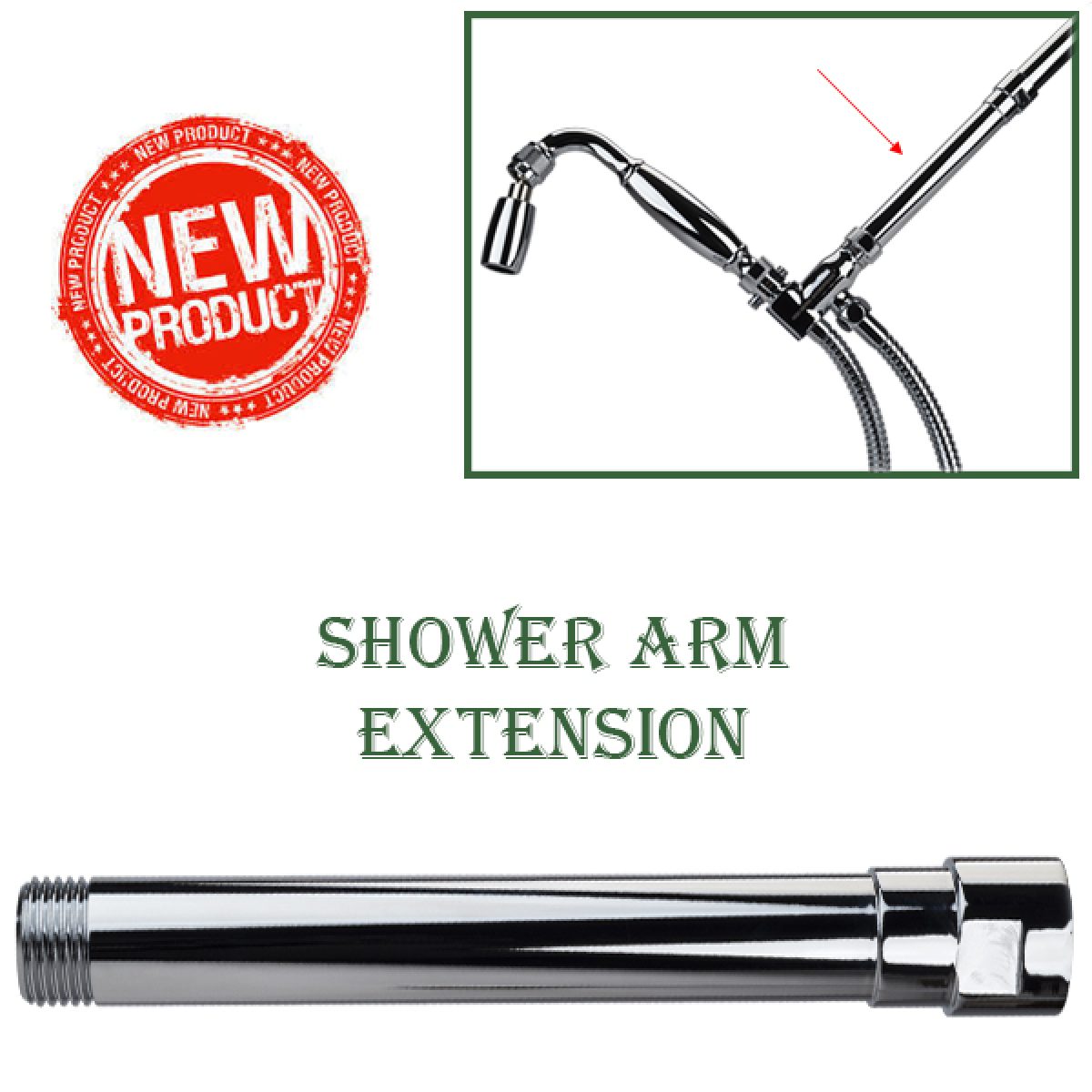 Details about   Polished Chrome Extension Tube Pipe Rod For Rain Shower Faucet Set Gba705 