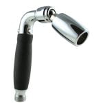 High Sierra Showerheads' Handheld with Black Grip in chrome for Home, RVs, Outdoors, and Hospitality.
