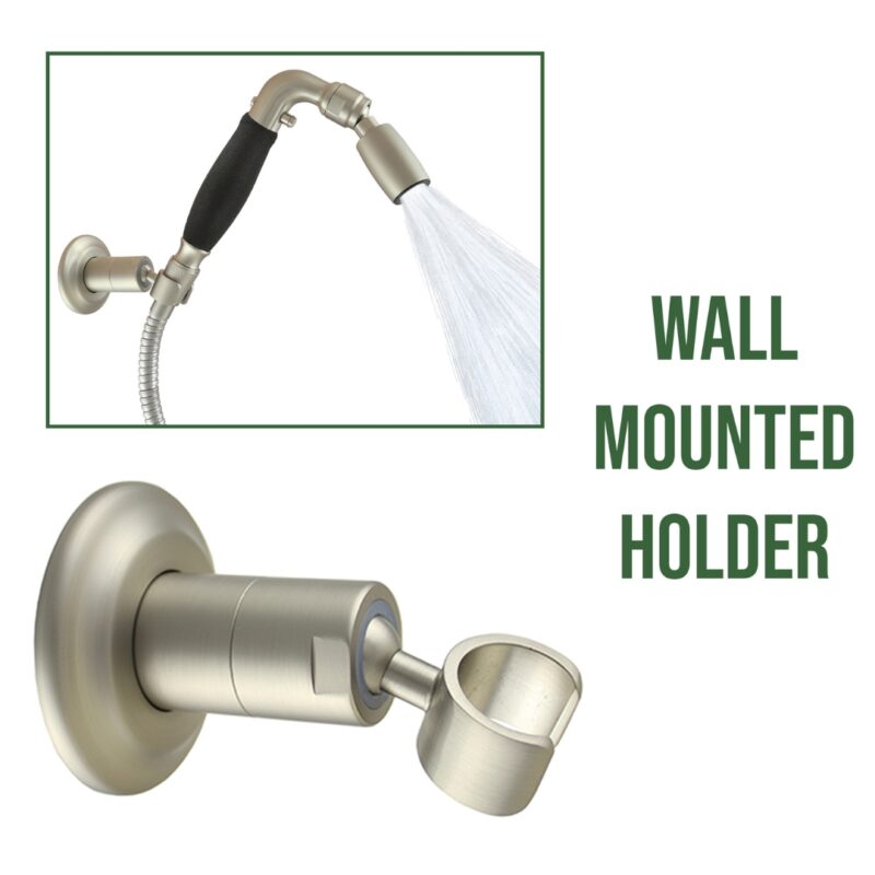 Handheld Holder - Wall Mounted - Brushed Nickel Finish