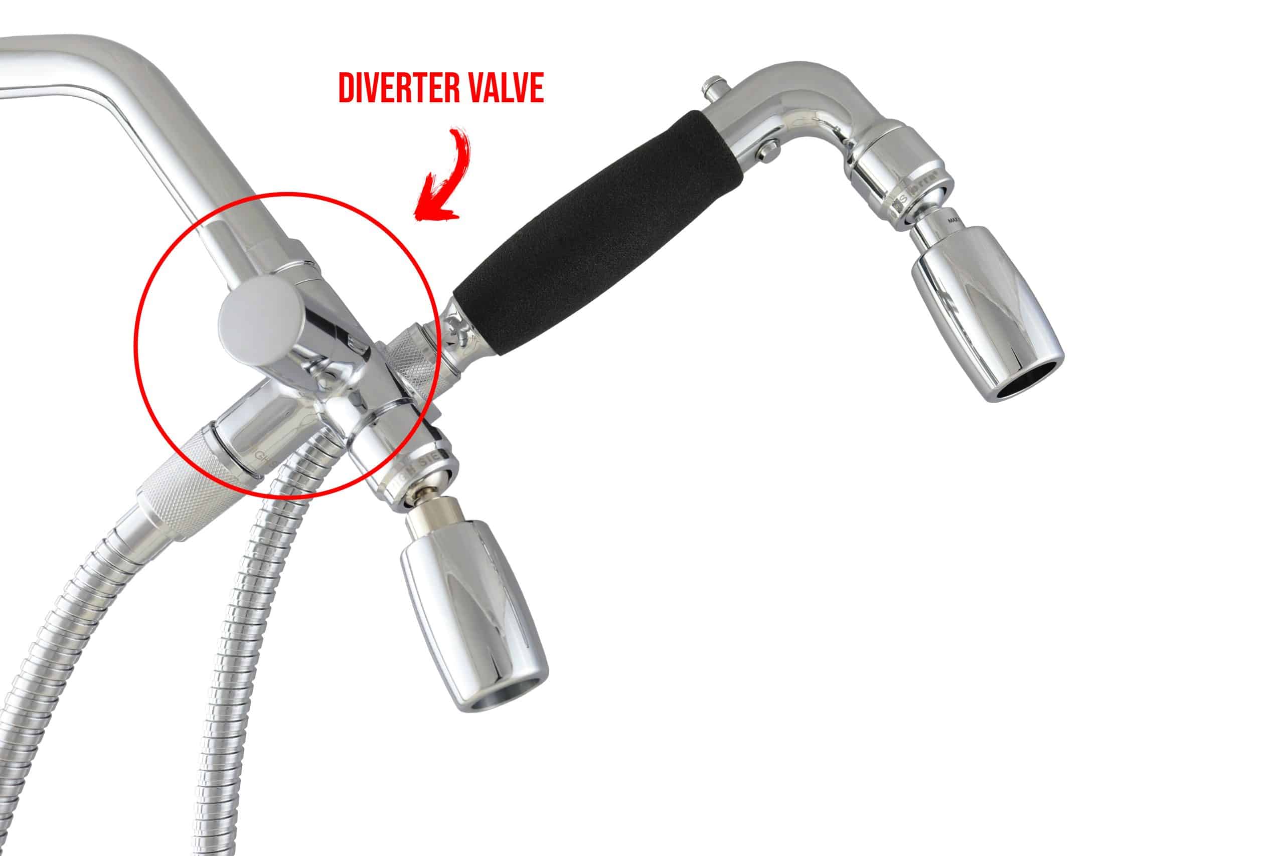 Fixed and Handheld Combo Diverter Valve (3 Way) with Builtin Handheld