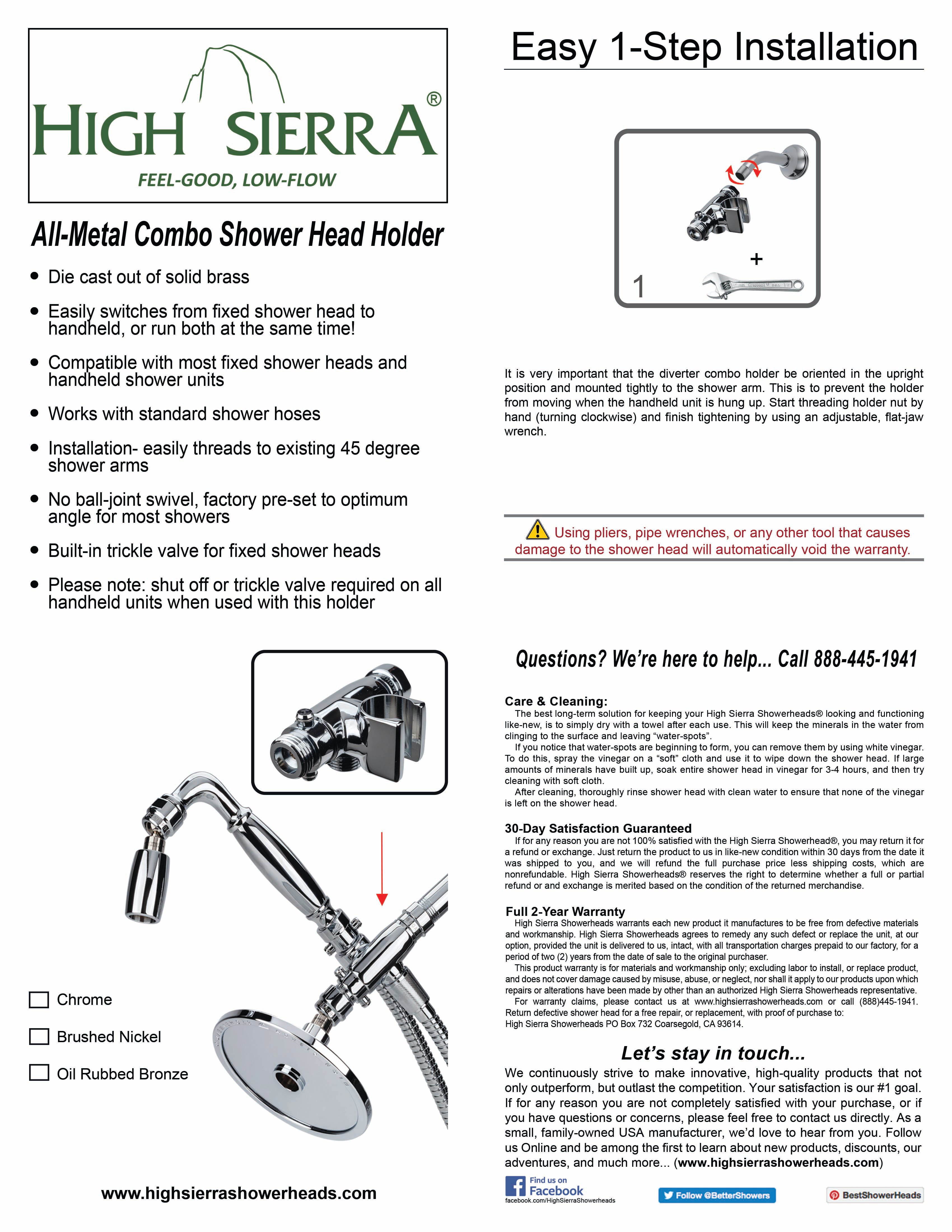 Diverter Valves (4 Way) Installation High Sierra Showerheads