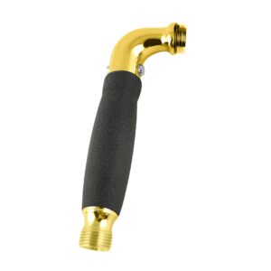 Shower Handle - Polished Brass - Black NonSlip Grip