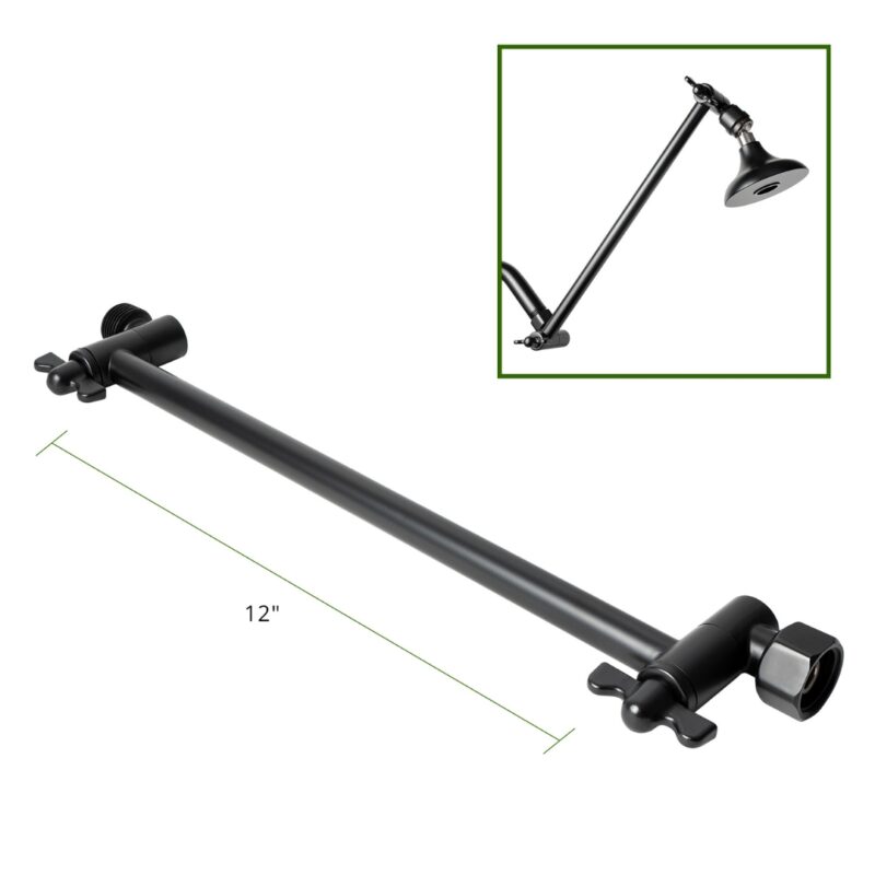 Adjustable Extension 12 inch Matte Black Finish