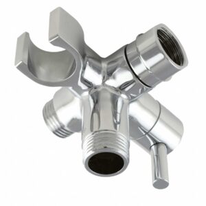 Fixed and Handheld Combo Diverter Valve (3 Way) with Built-in Handheld Holder - Chrome Finish