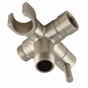 Fixed and Handheld Combo Diverter Valve (3 Way) with Built-in Handheld Holder - Brushed Nickel Finish