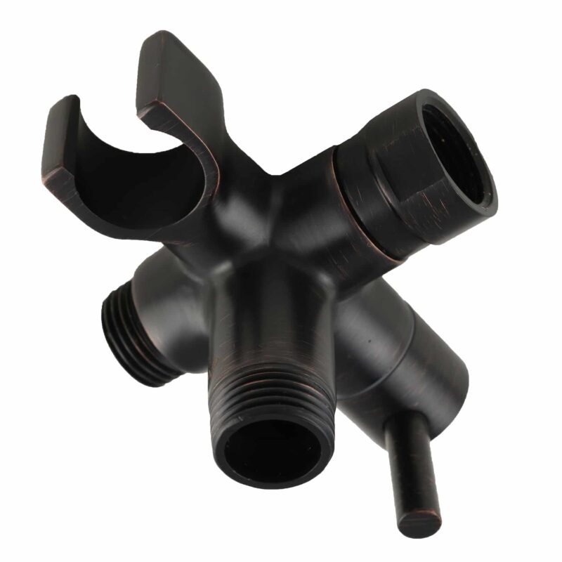 Fixed and Handheld Combo Diverter Valve (3 Way) with Built-in Handheld Holder - Oil Rubbed Bronze Finish