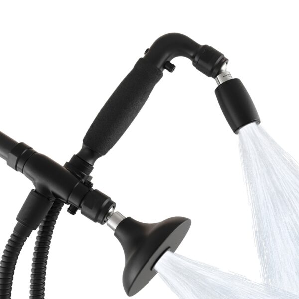 4-Way Combo Kit - Handheld with HALF DOME® Shower Head -  Matte Black - Forever™ Rubber Grip - with Trickle Valve
