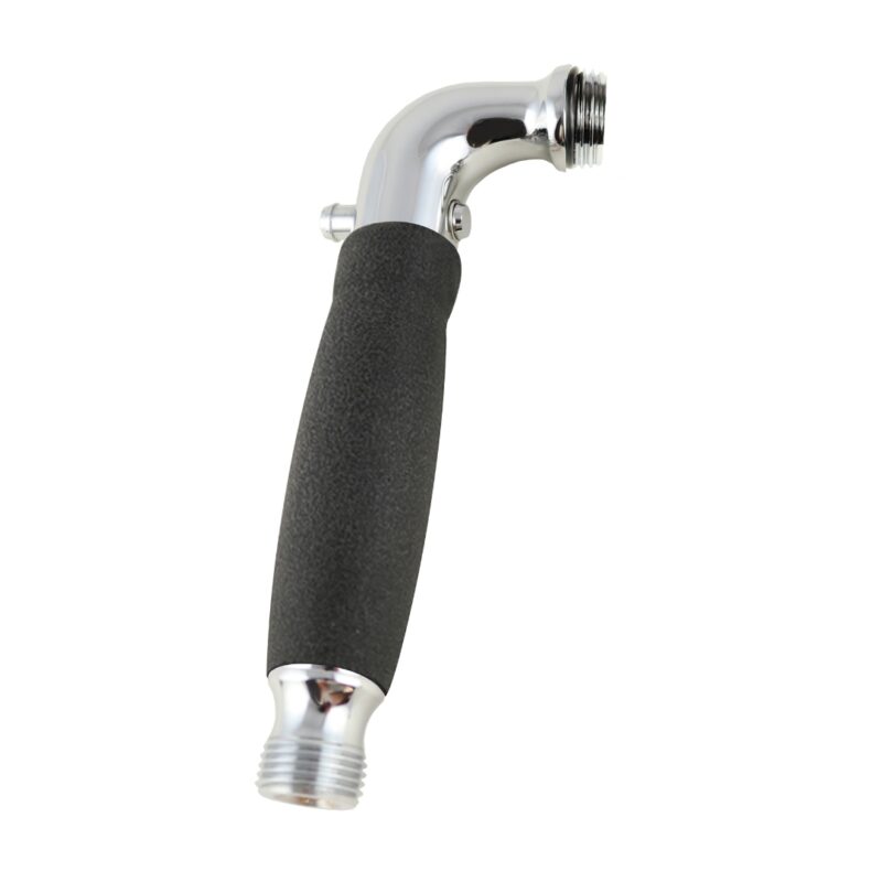 Shower Handle - Chrome - Black NonSlip Grip - with Trickle Valve