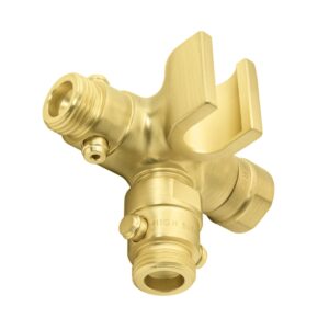 Fixed and Handheld Combo Diverter Valves (4 Way) with Built-in Handheld Holder - Brushed Gold Finish