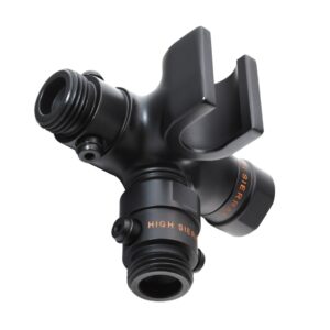 Fixed and Handheld Combo Diverter Valves (4 Way) with Built-in Handheld Holder - Matte Black Finish