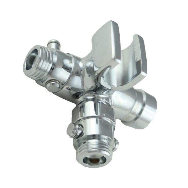 Fixed and Handheld Combo Diverter Valves (4 Way) with Built-in Handheld Holder - Chrome Finish