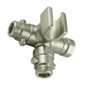 Fixed and Handheld Combo Diverter Valves (4 Way) with Built-in Handheld Holder - Brushed Nickel Finish