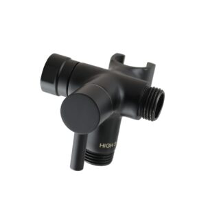 Fixed and Handheld Combo Diverter Valve (3 Way) with Built-in Handheld Holder - Matte Black Finish