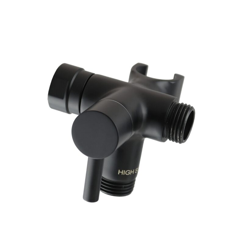 Fixed and Handheld Combo Diverter Valve (3 Way) with Built-in Handheld Holder - Matte Black Finish