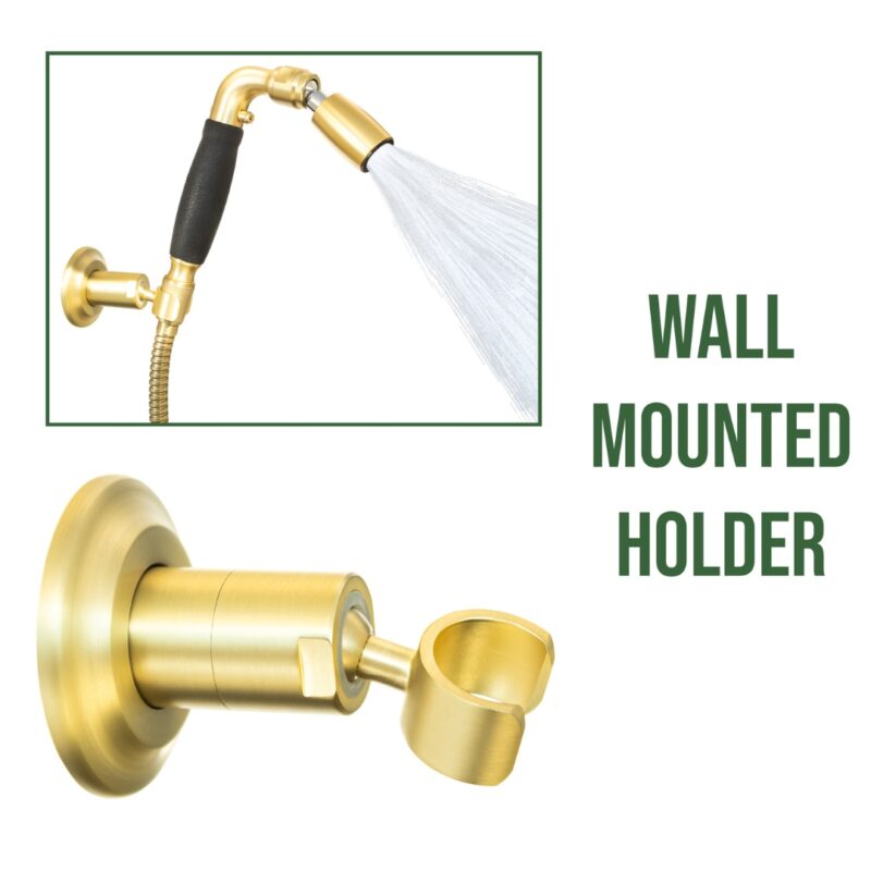 Handheld Holder - Wall Mounted - Brushed Gold Finish