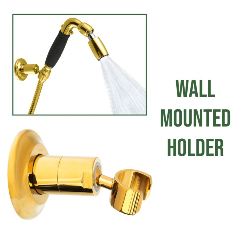 Handheld Holder - Wall Mounted - Polished Brass Finish