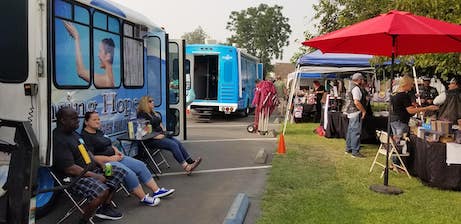 Photo of a Cleansing Hope Shower Shuttle event in Modesto, California.