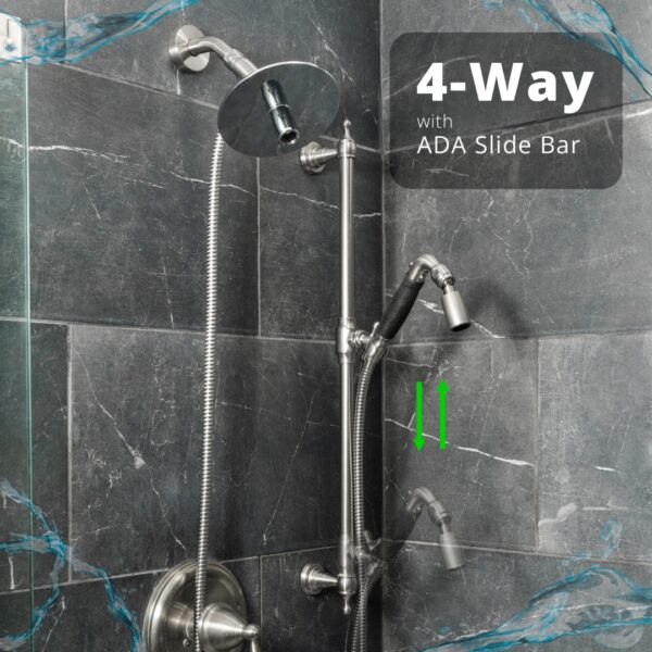 4-Way Combo Kit - Handheld with Reflections™ Shower Head -  Chrome - Standard Grip - with Trickle Valve - Image 10