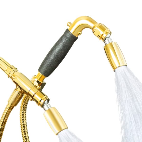 4-Way Combo Kit - Handheld with Classic™ Shower Head -  Polished Brass - Forever™ Rubber Grip - with Trickle Valve
