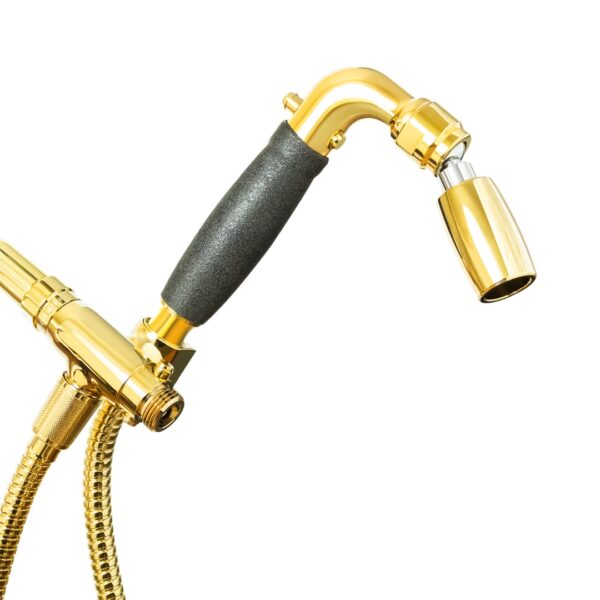 4-Way Combo Kit - Handheld without Fixed Shower Head -  Polished Brass - Forever™ Rubber Grip - with Trickle Valve