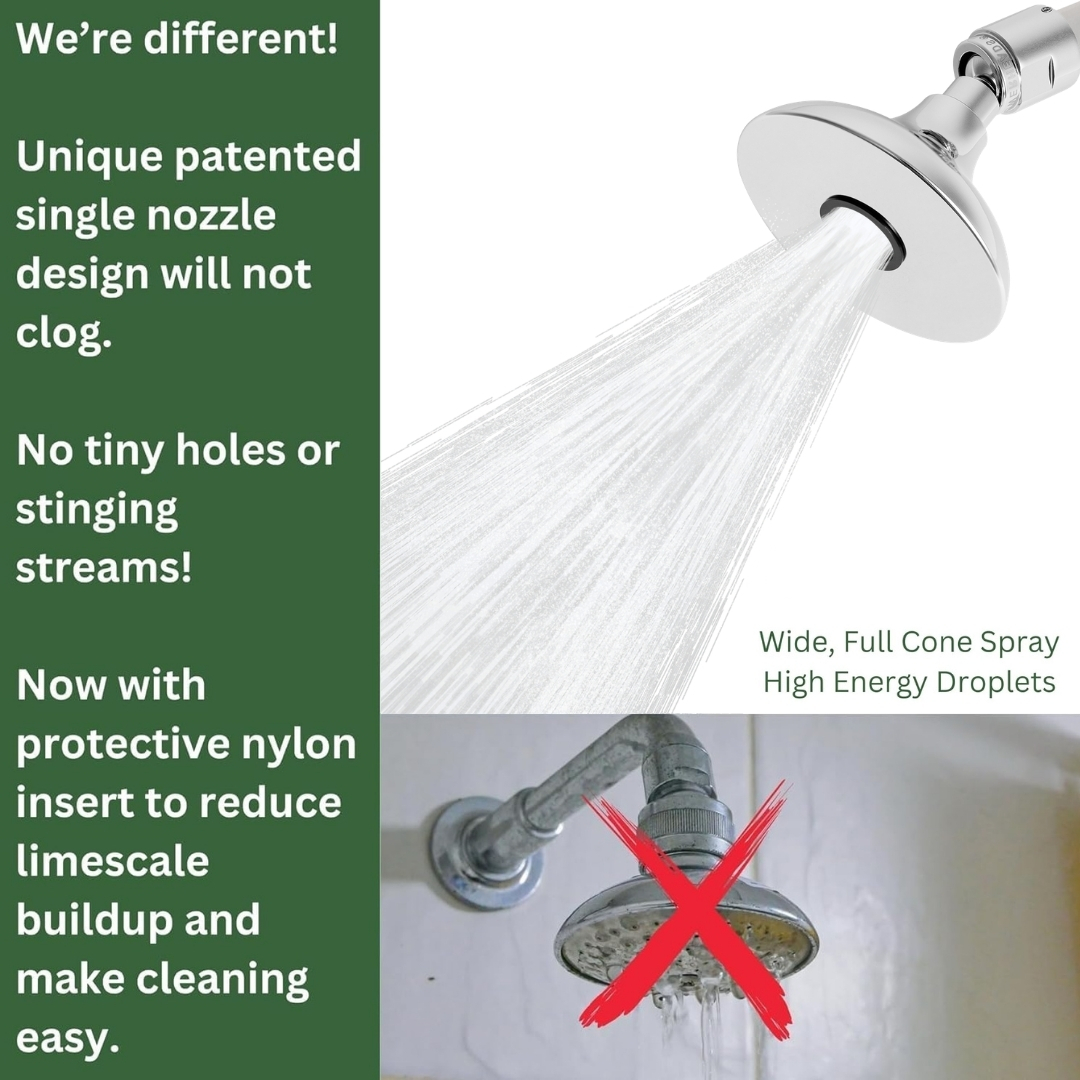 Retrofits Half Dome® Shower Head with 1/2 inch-14 NPS Female Threads - Chrome (Swivel) - Image 2