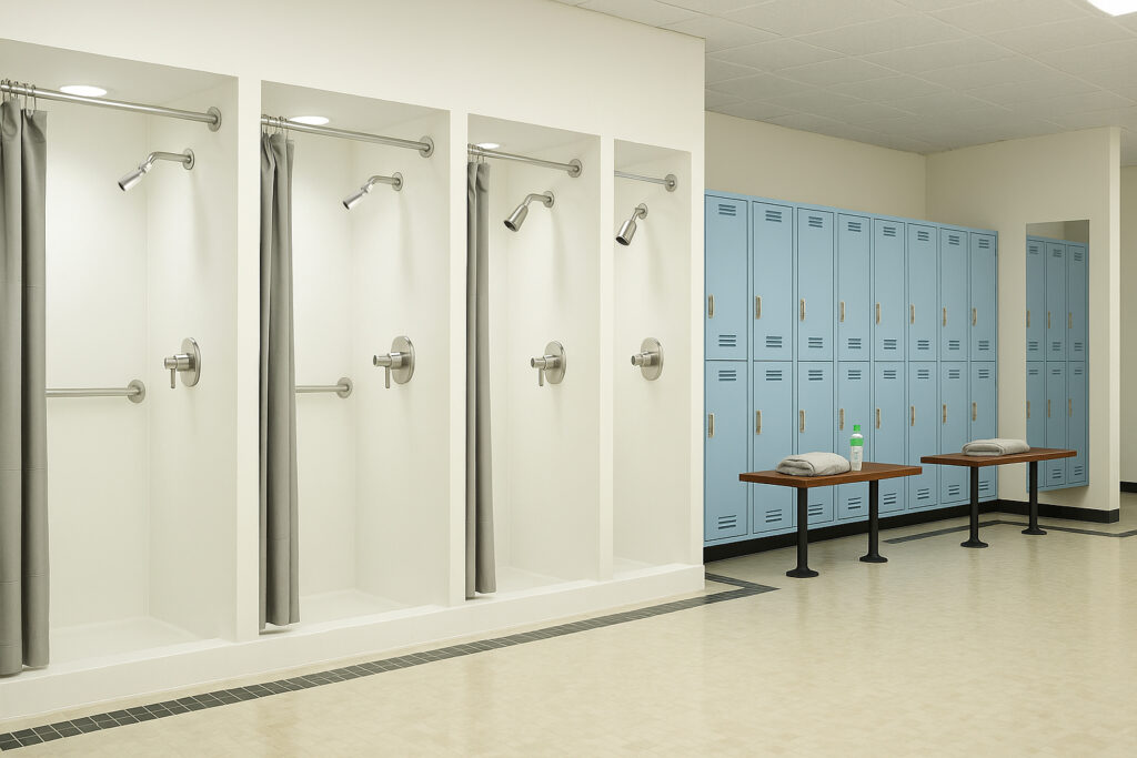 Locker Room Showers High Sierra Showerheads