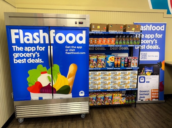Flashfood refrigerator and display shelves at a Lucky Supermarket. Photo credit: Flashfood