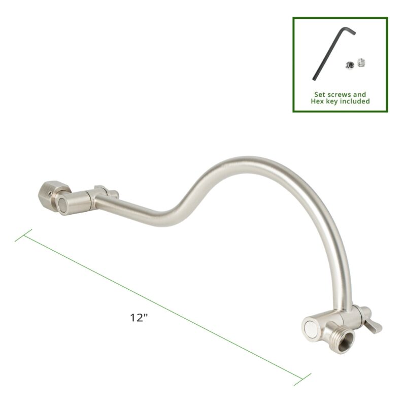 Gooseneck Adjustable Extension 12 inch Brushed Nickel Finish