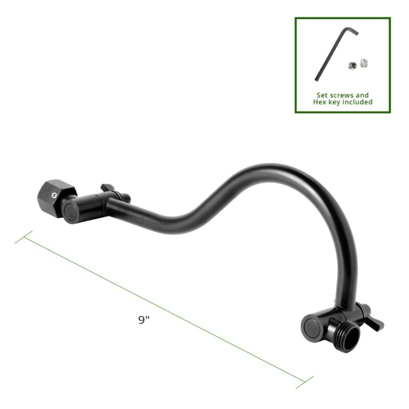 Gooseneck Adjustable Extension 9 inch Matte Black Finish