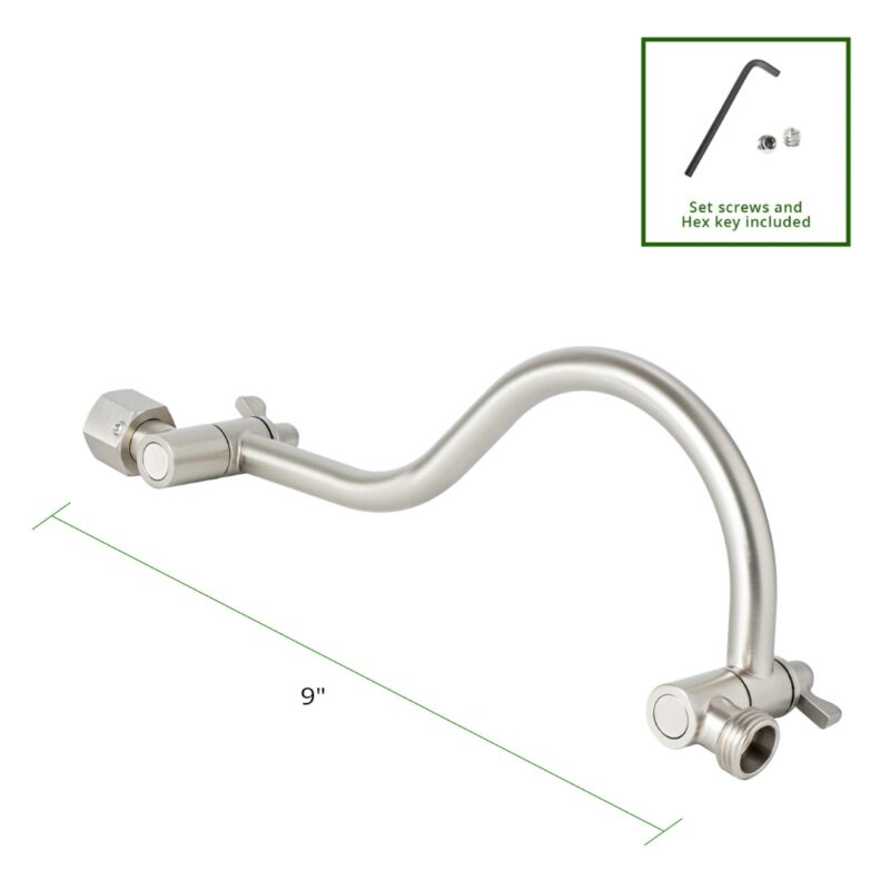 Gooseneck Adjustable Extension 9 inch Brushed Nickel Finish