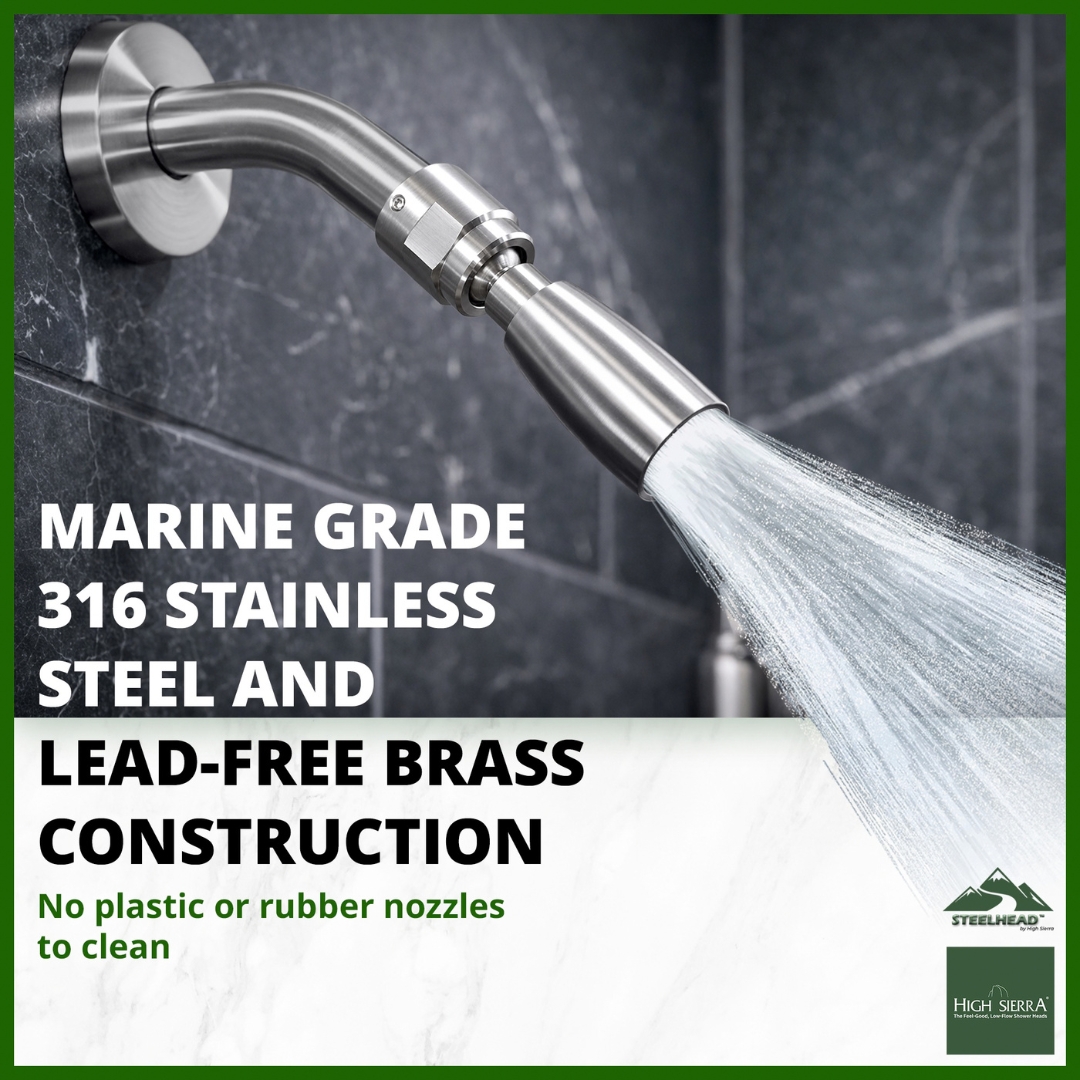Vandal Resistant STEELHEAD® Shower Head with 1/2 inch-14 NPS Female Threads - Swivel - Image 2