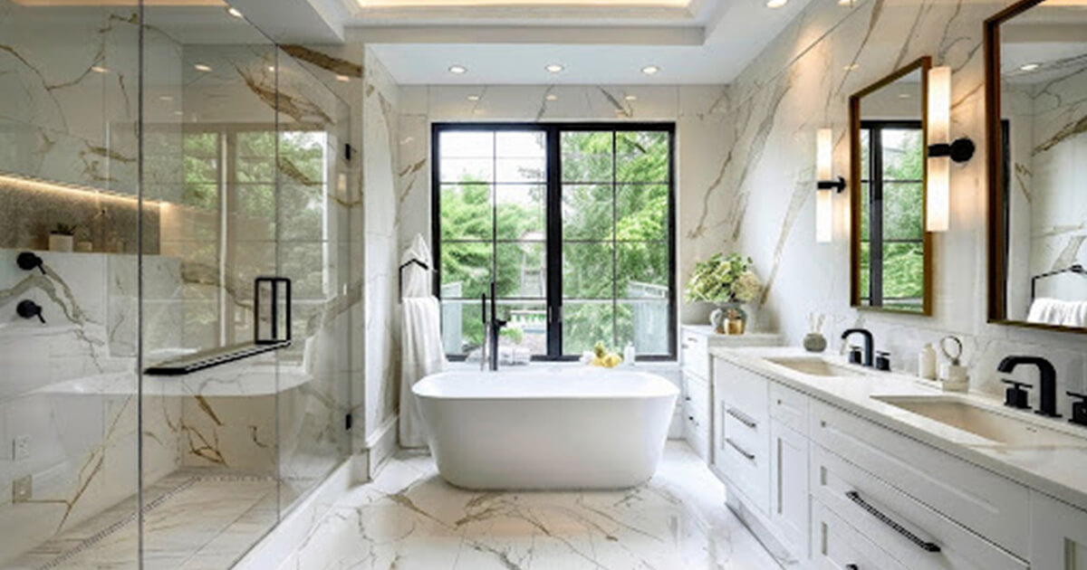 Example of a luxury bathroom with high end fixtures